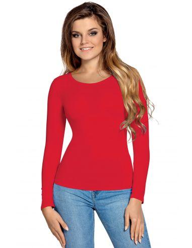 Ženska majica z dolgimi rokavi Manati rdeča