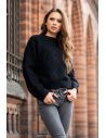 Ženski pleteni pulover Xmasin Black